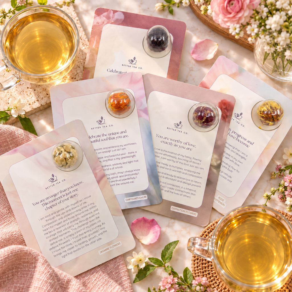 Blooming Tea Ball Greeting Cards