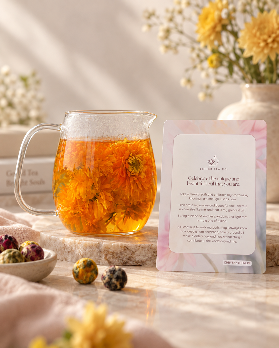 Blooming Tea Ball Greeting Cards