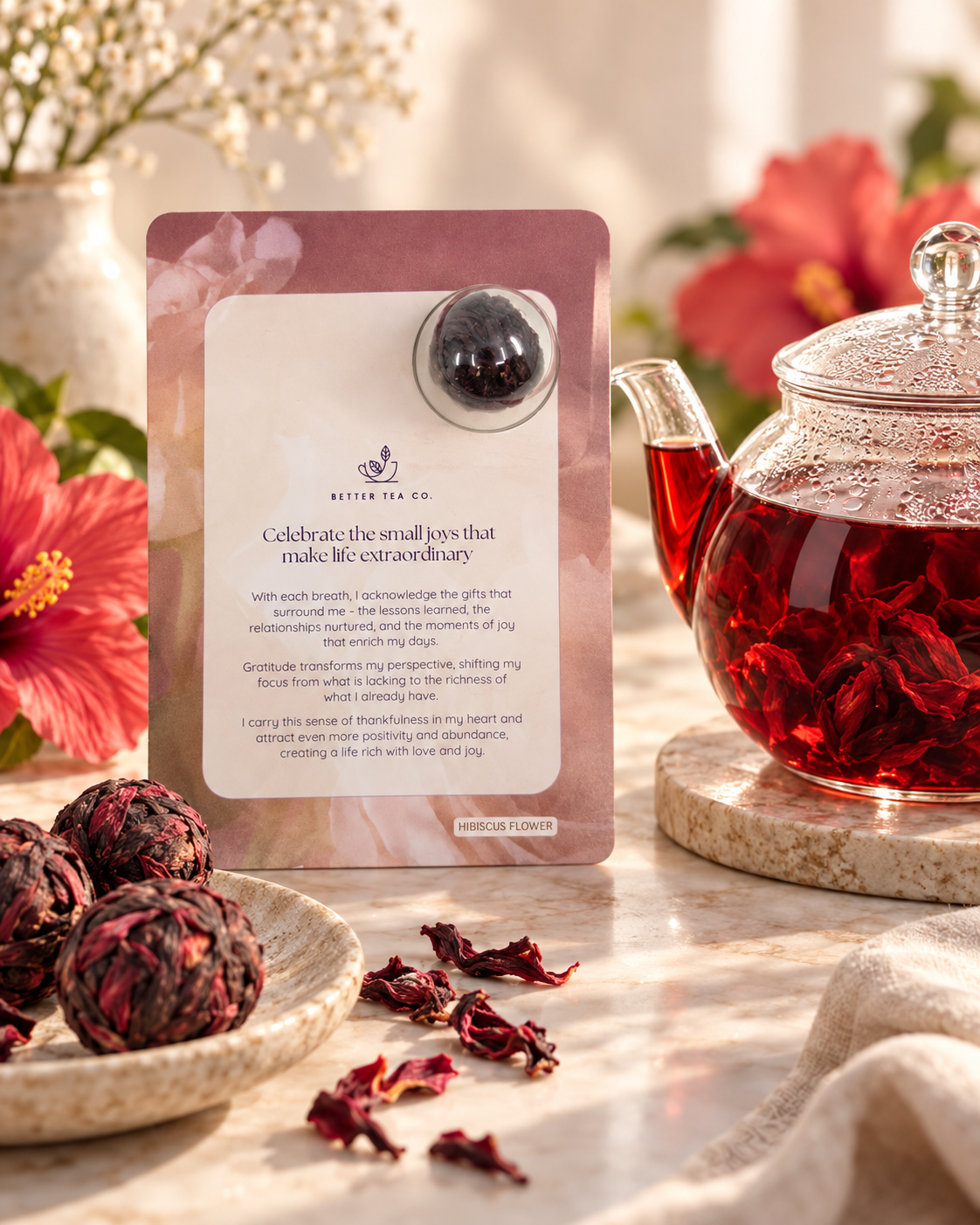 Blooming Tea Ball Greeting Cards
