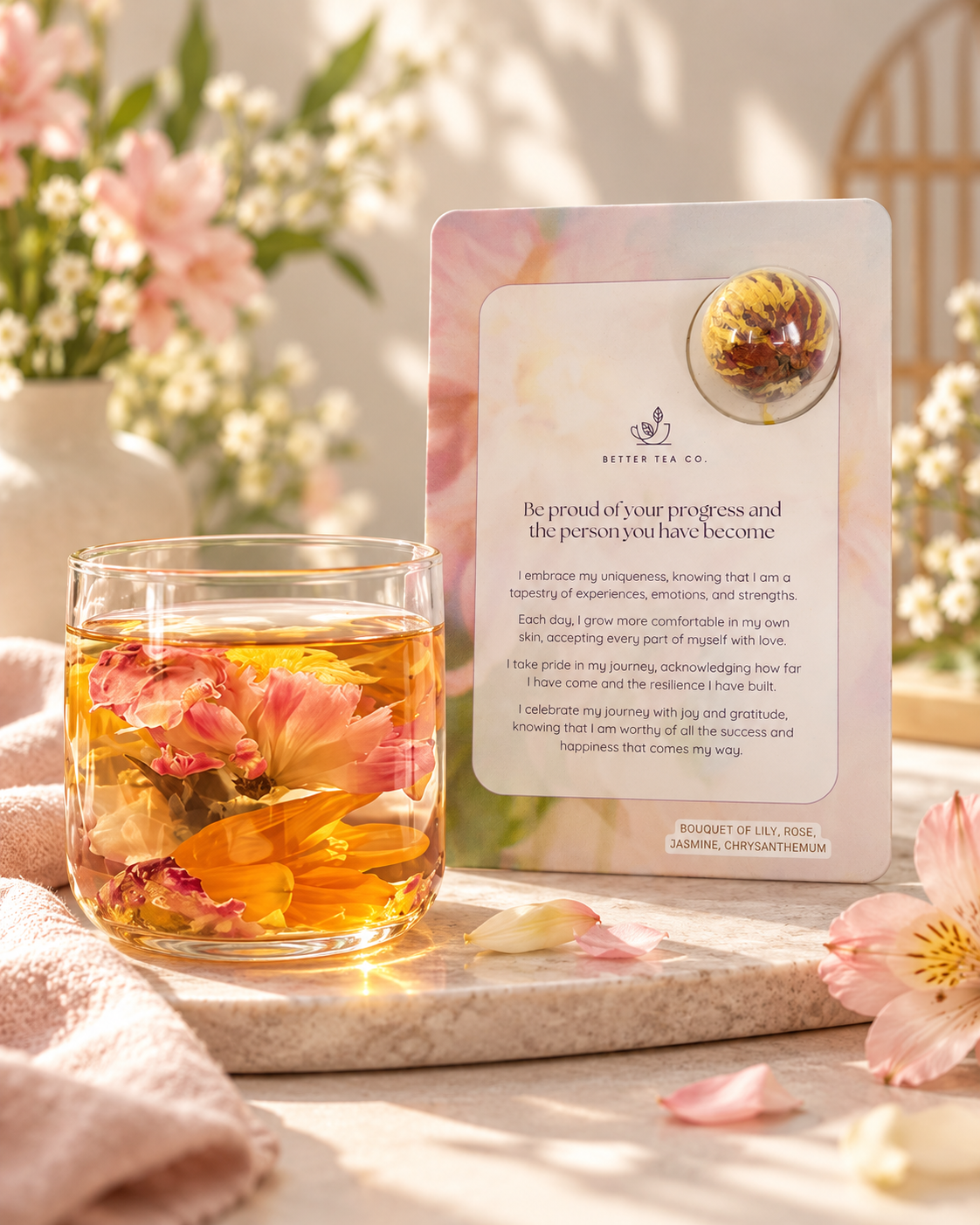 Blooming Tea Ball Greeting Cards